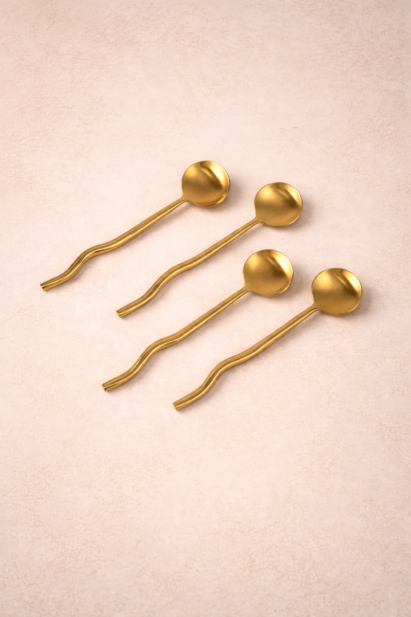 Brushed Brass Spoon Set