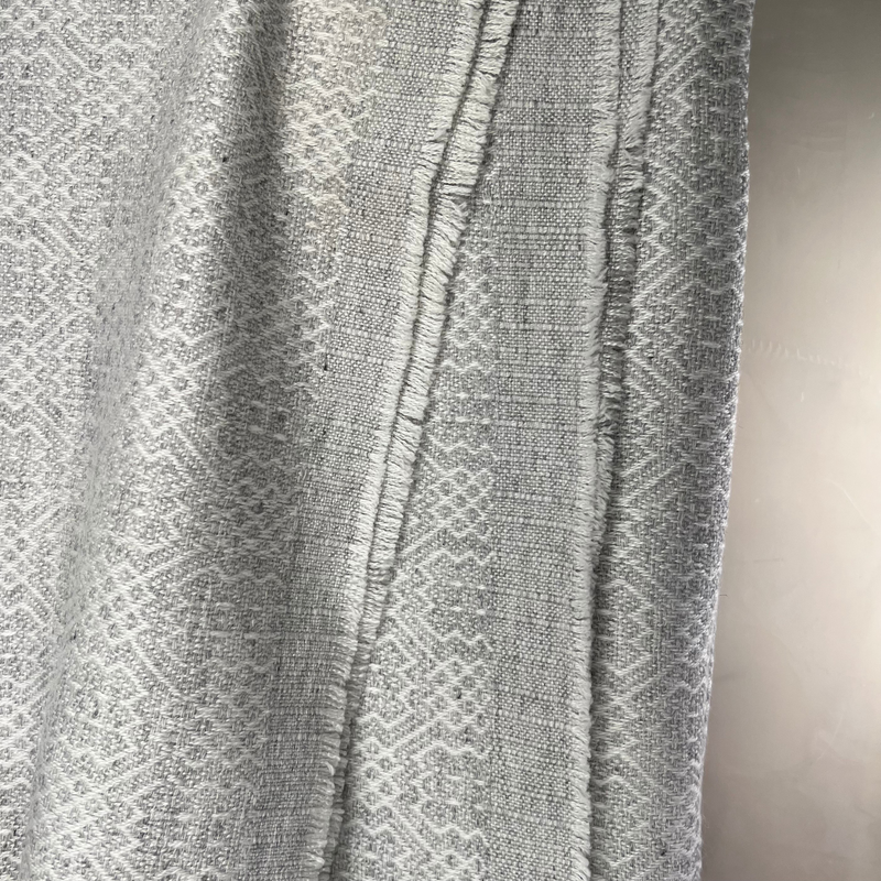 Dhanvi Patterned Cashmere Blanket - Light Grey