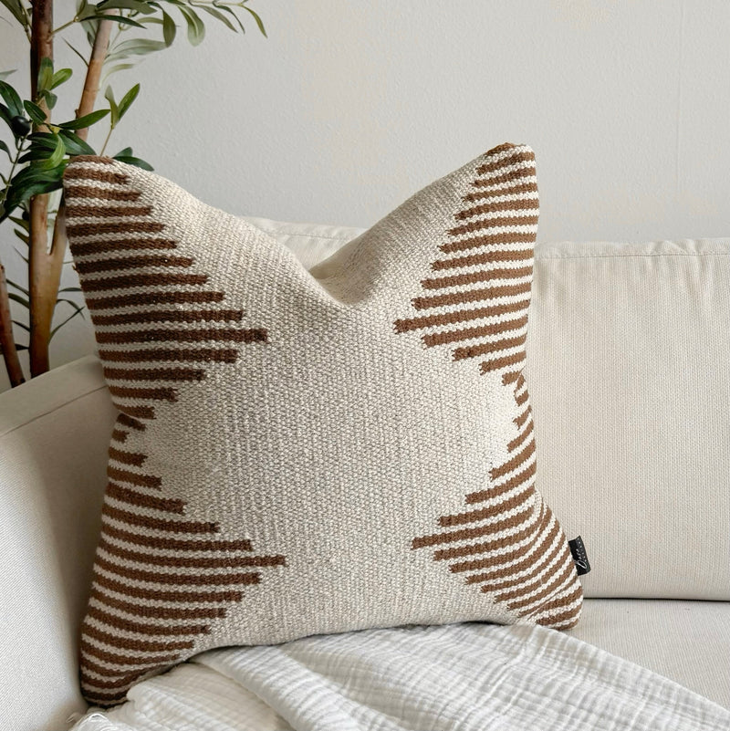 Tehran Pillow Cover – Neutral Kilim Inspired Boho Throw Pillow
