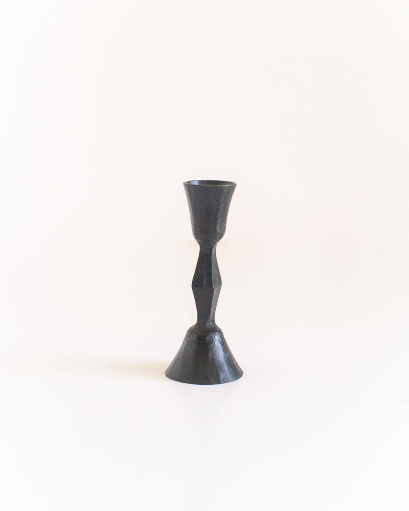 Low Diamond Hand-Forged Iron Candle Stand