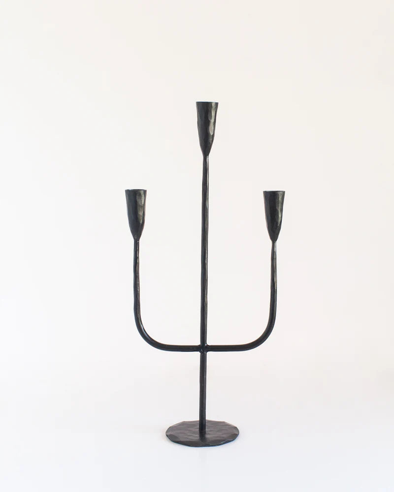 Hand-Forged Iron Candelabra
