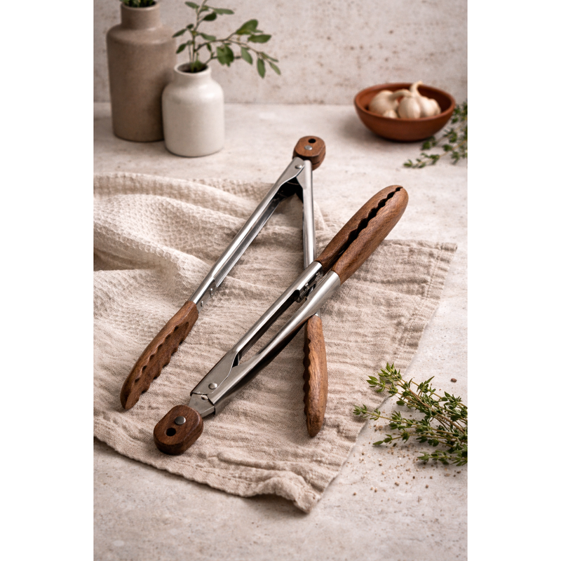 Acacia Wood Tongs, Set of 2