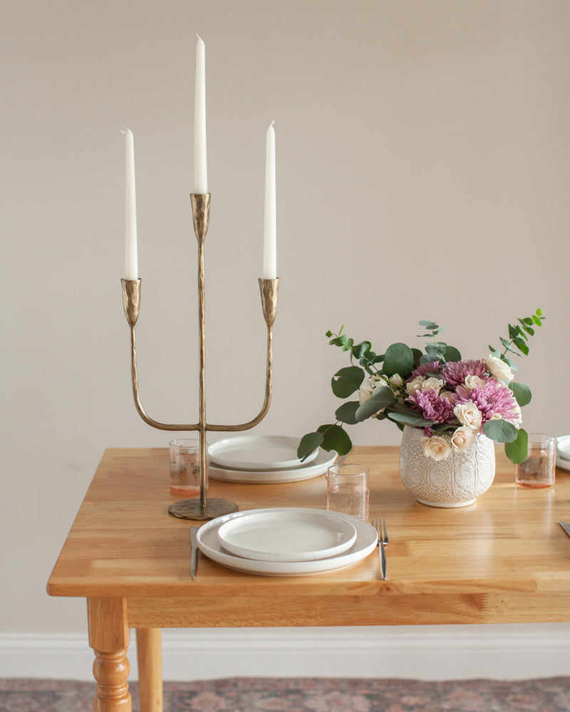 Hand-Forged Iron Candelabra