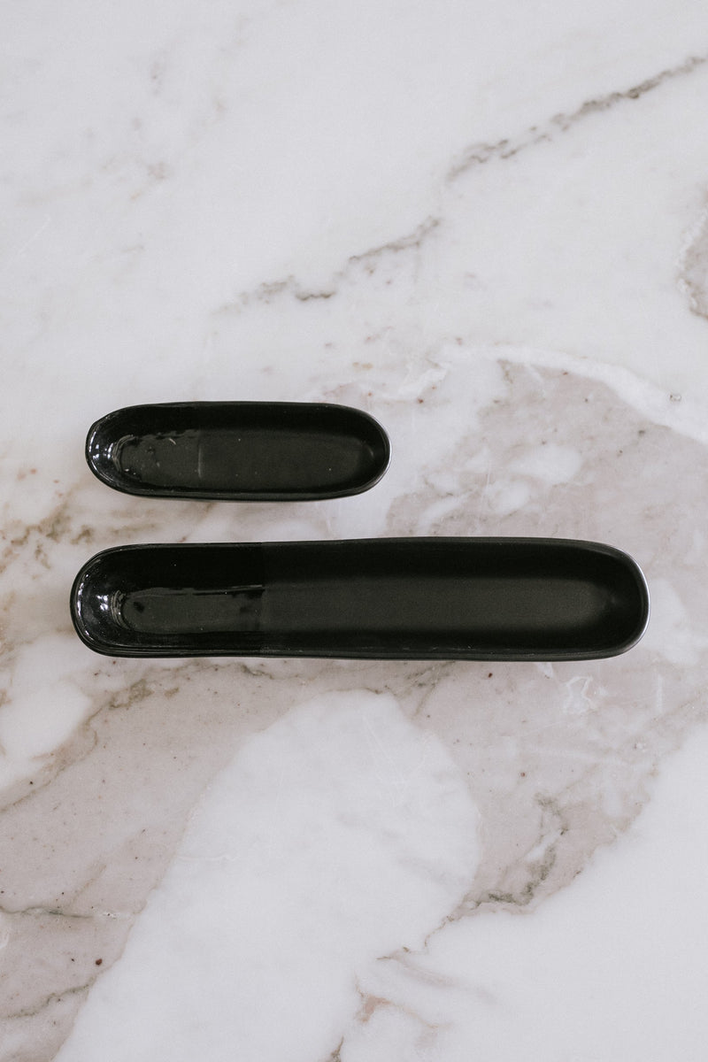 Sable Olive Bowl - Matte Black/Glossy Black - Set of 2