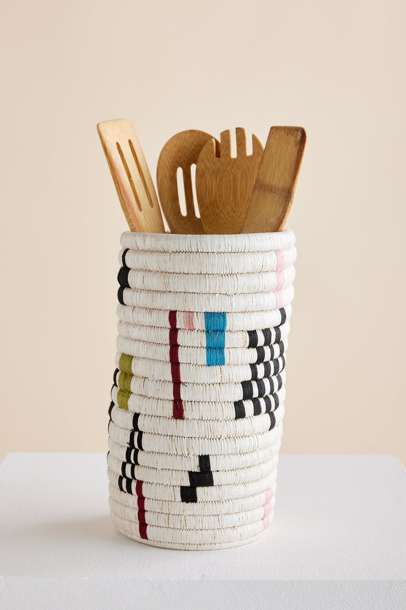 Mosaic Woven Vase or Wine Holder