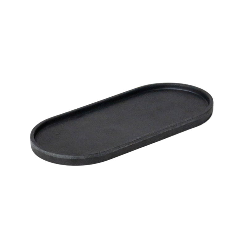 Upcycled Oval Tray: Bamboo Fibre Black