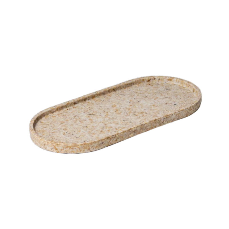 Upcycled Oval Tray: Rice Husk