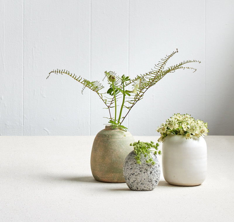 Terra Cotta Bud Vase, Greenwash