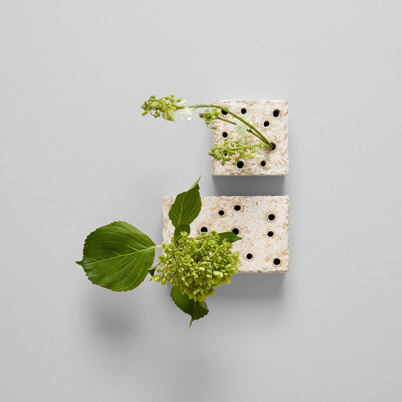 Ceramic Frog Block, White Patina