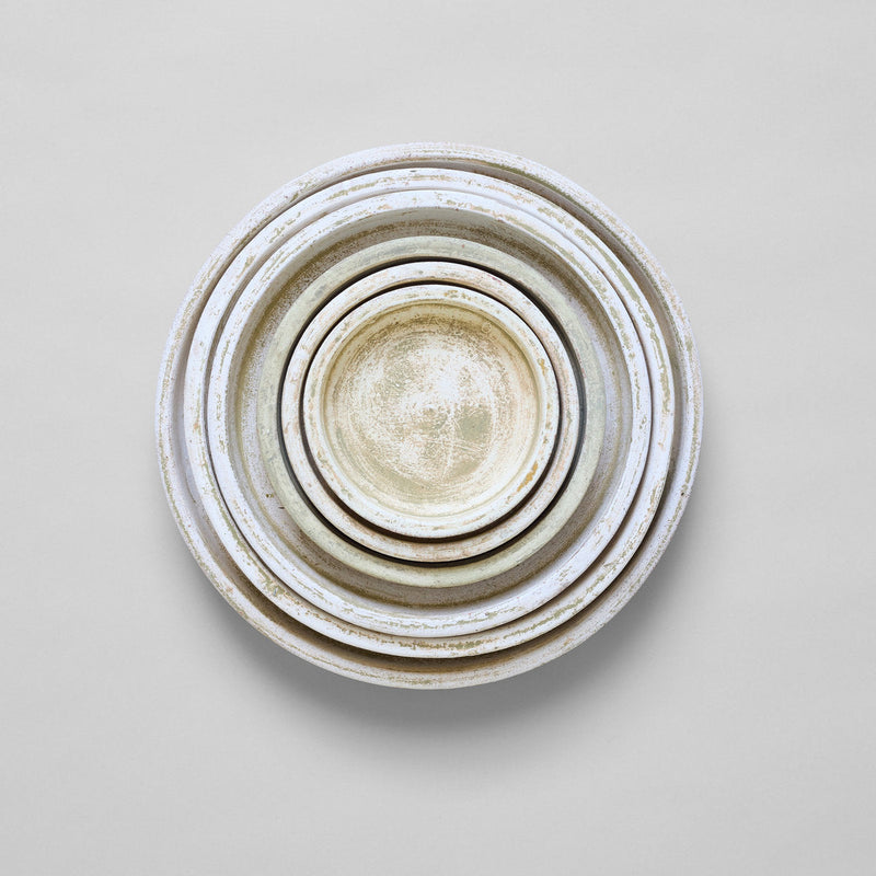 Basic Planter Tray, White Patina