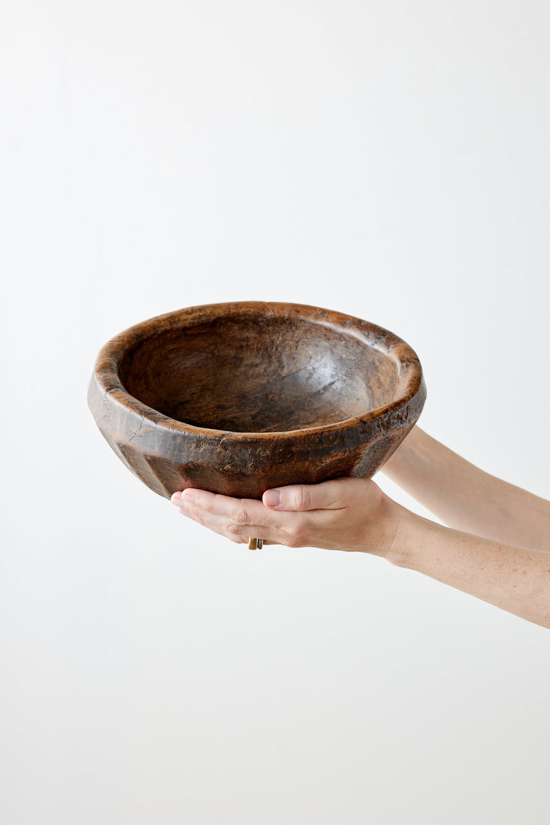 Vintage Iroko Wood Bowl
