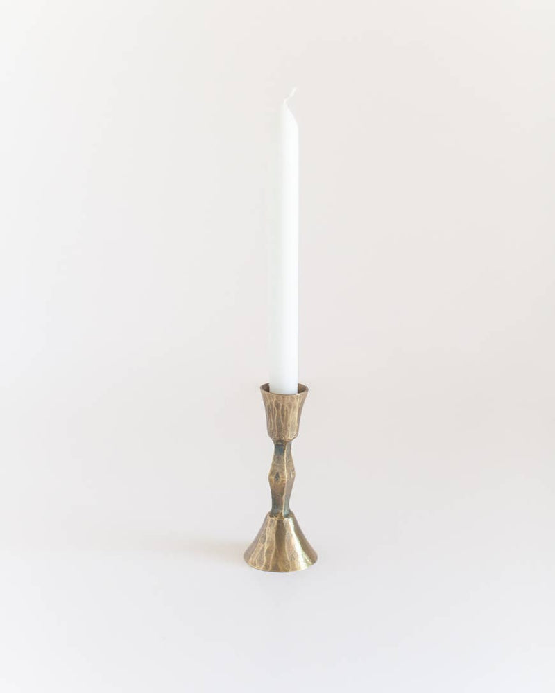 Low Diamond Hand-Forged Iron Candle Stand