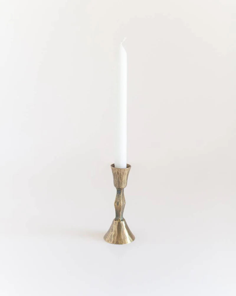 Low Diamond Hand-Forged Iron Candle Stand