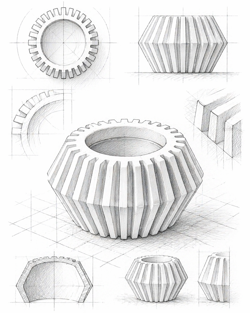 Ribbed Halo Tealight Holder