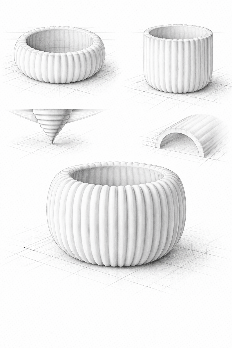Ribbed Orbit Tealight Holder