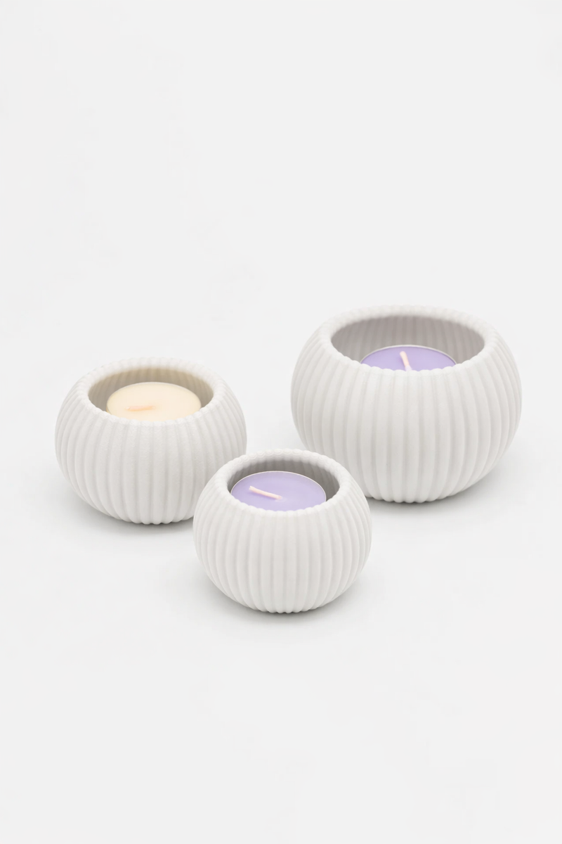 Ribbed Orbit Tealight Holder