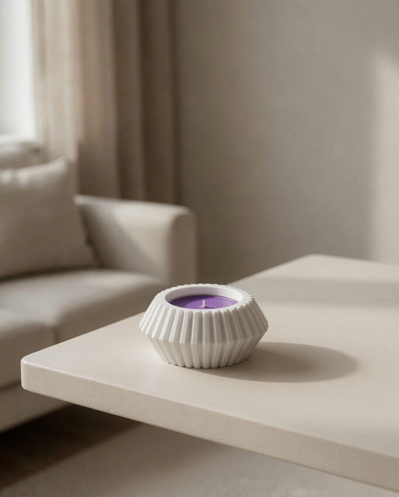 Ribbed Halo Tealight Holder