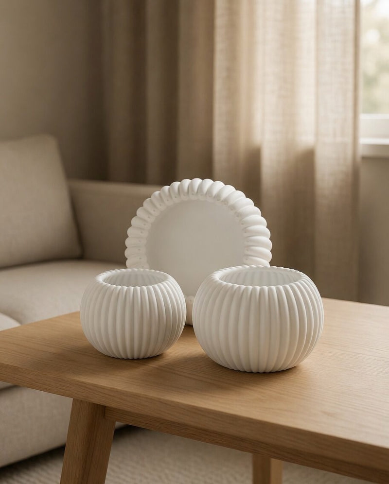Ribbed Orbit Tealight Holder