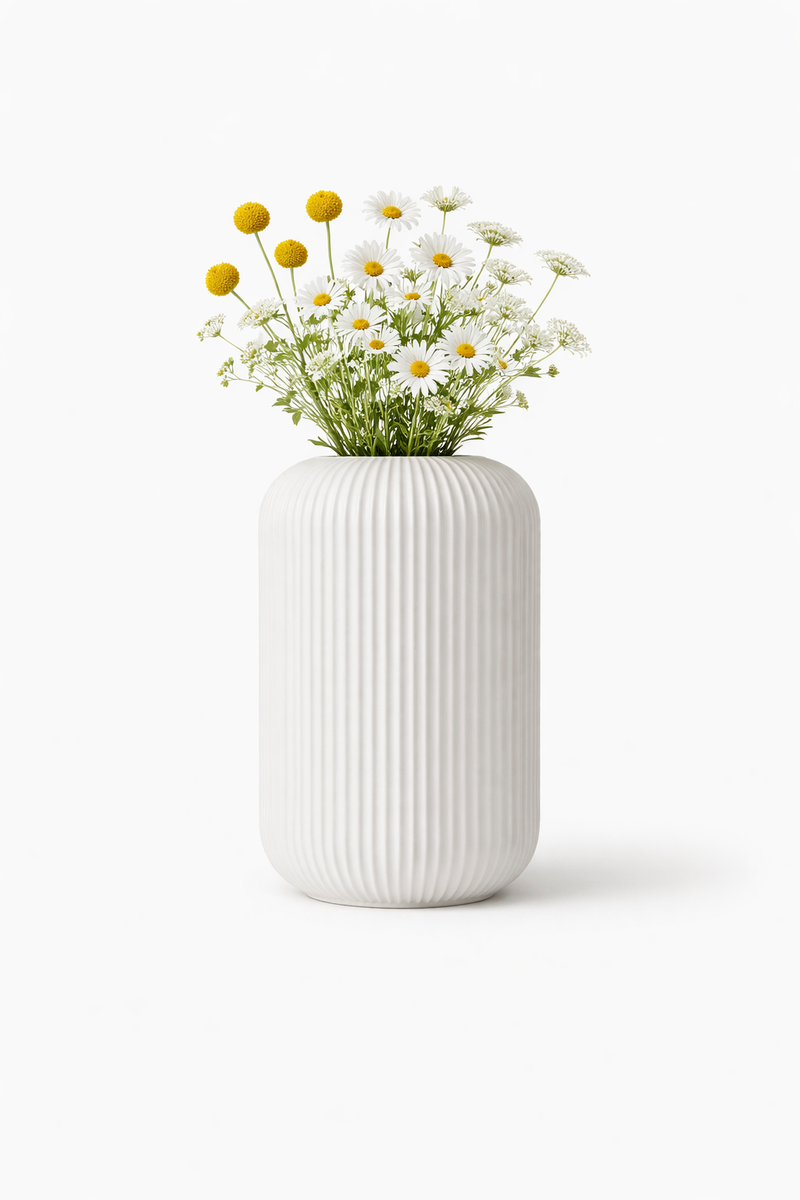 Ribbed Cylinder Vase