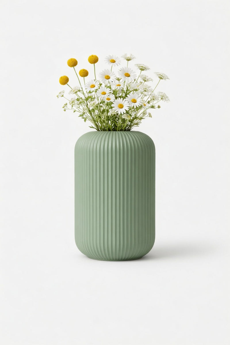 Ribbed Cylinder Vase