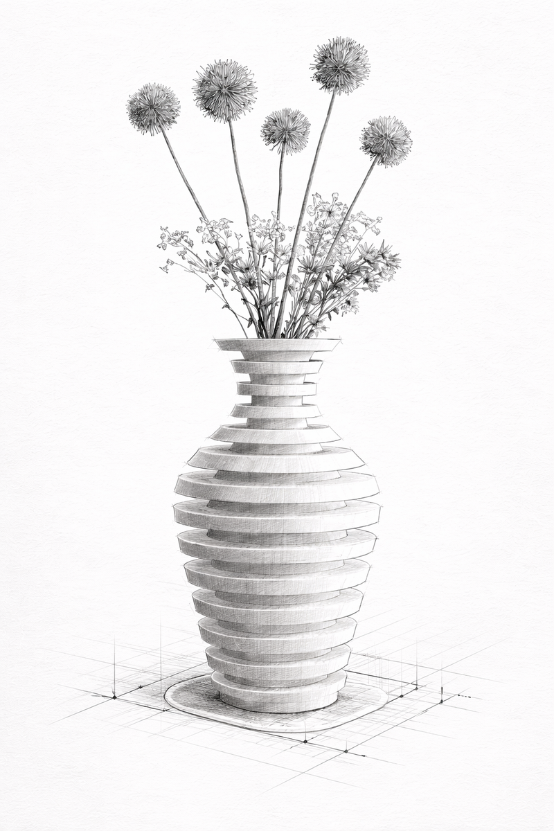 Stacked Ring Illusion Vase