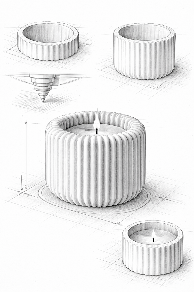 Ribbed Tealight Holder