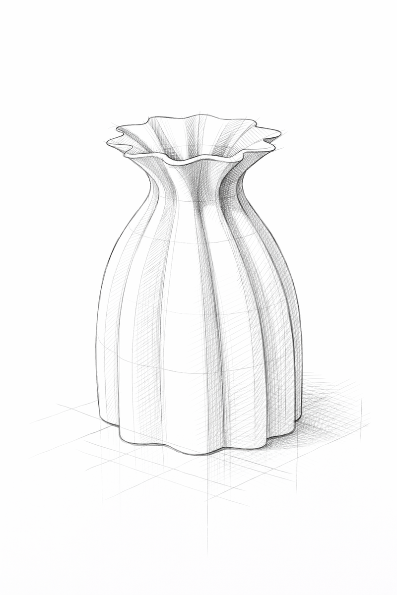 Fluted Petal Vase