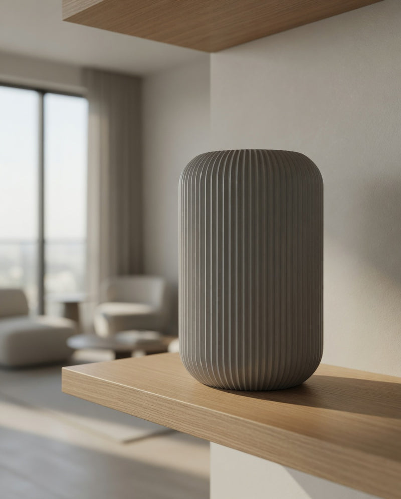 Ribbed Cylinder Vase