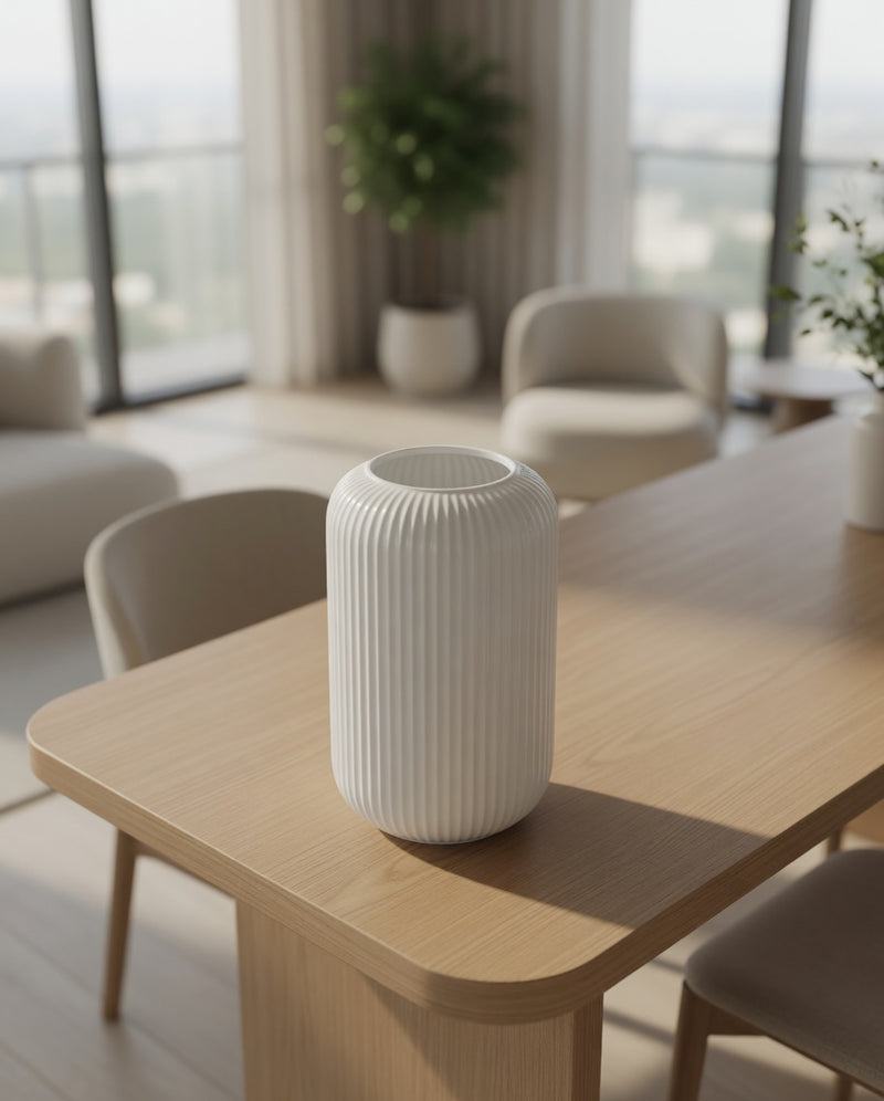 Ribbed Cylinder Vase