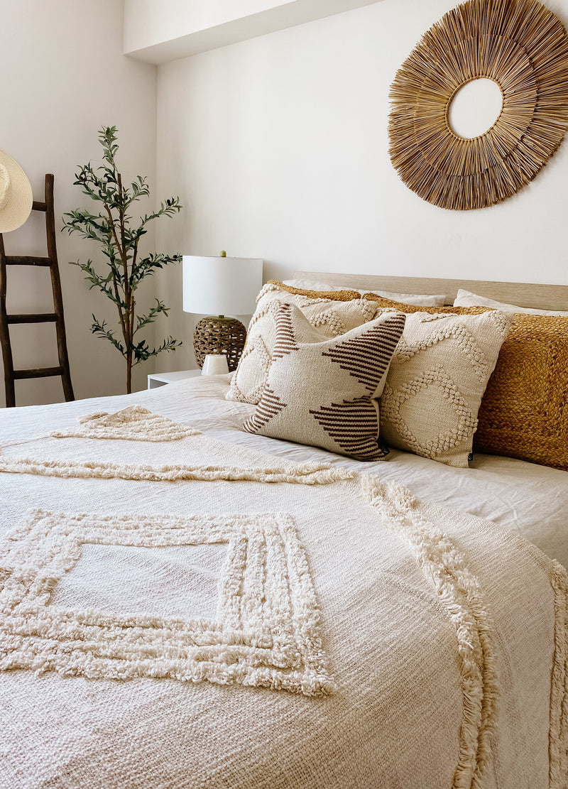 Tehran Pillow Cover – Neutral Kilim Inspired Boho Throw Pillow