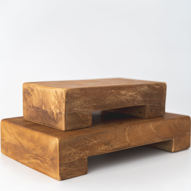 Handmade Teak Riser | Rectangle Display Tray for Home Decor