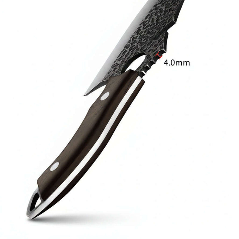 Tactical kitchen knife with steel forging
