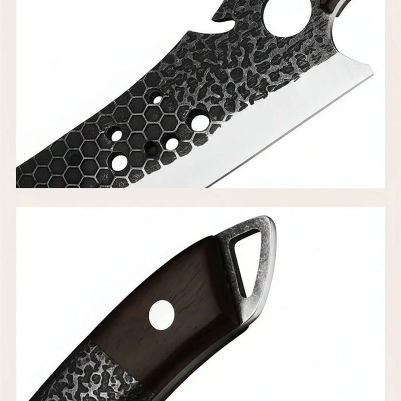 Tactical kitchen knife with steel forging