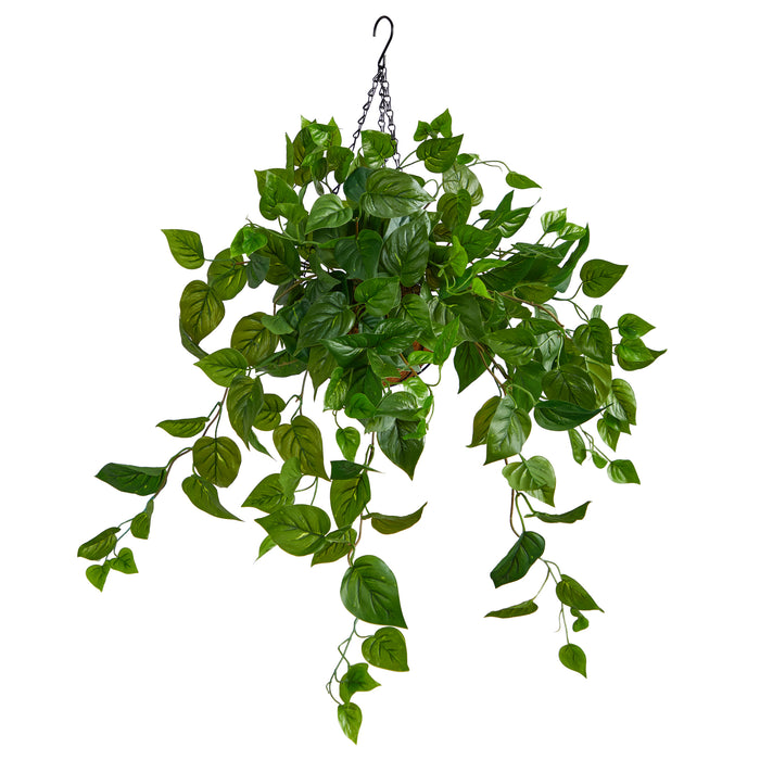 2.5’ PHILODENDRON ARTIFICIAL PLANT IN HANGING BASKET - HYGGE CAVE