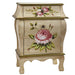 ANTIQUE NIGHT STAND W/FLORAL ART - HYGGE CAVE