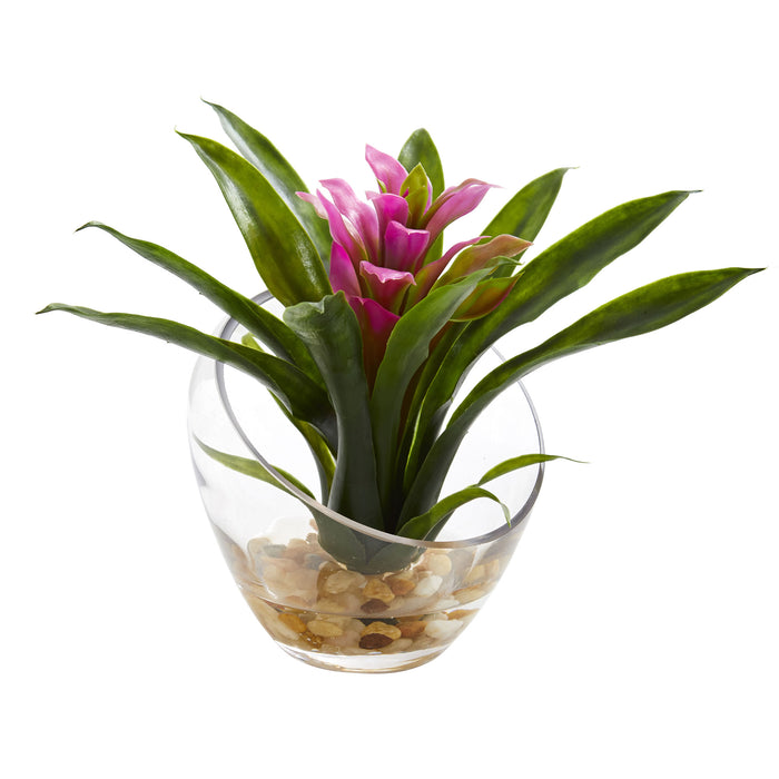 HYGGE CAVE | TROPICAL BROMELIAD IN ANGLED VASE 