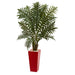 HYGGE CAVE | 4.5’ EVERGREEN ARTIFICIAL PLANT IN RED TOWER VASE