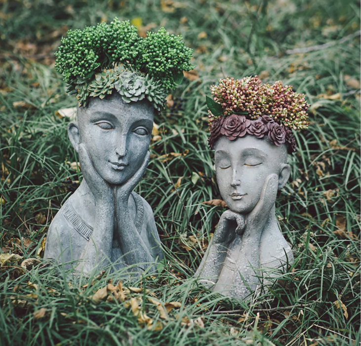 HYGGE CAVE | Scandinavian Human Face Flower Vases, Indoor, Outdoor