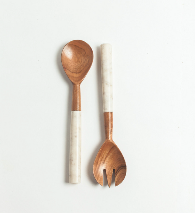 HYGGE CAVE | MARBLE SALAD SERVERS