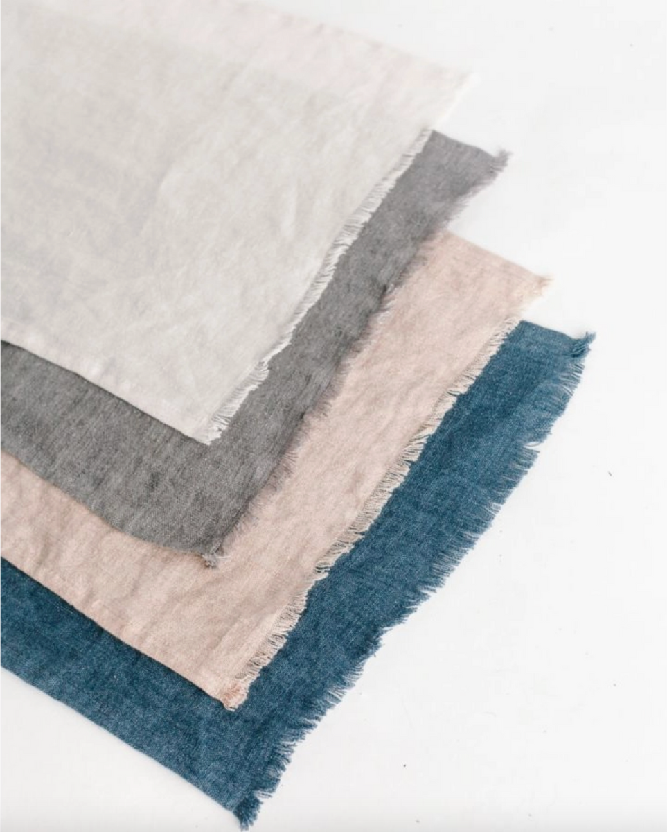 HYGGE CAVE STONE WASHED LINEN PLACEMAT INDIA FLAX BELGIAN STONE WASH