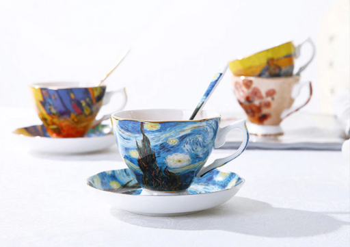 Van Gogh Art Painting Coffee Mugs The Starry Night, Sunflowers, The Sower, Irises Saint-Remy Breakfast Tea Cups Christmas Gifts - hyggecave