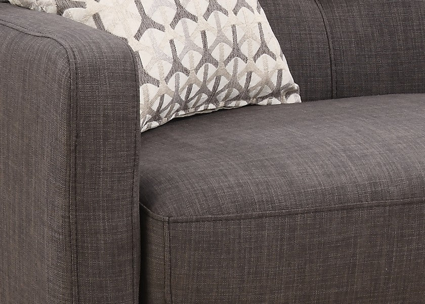 HYGGE CAVE | CHARCOAL POLYESTER FABRIC LOVE SEAT