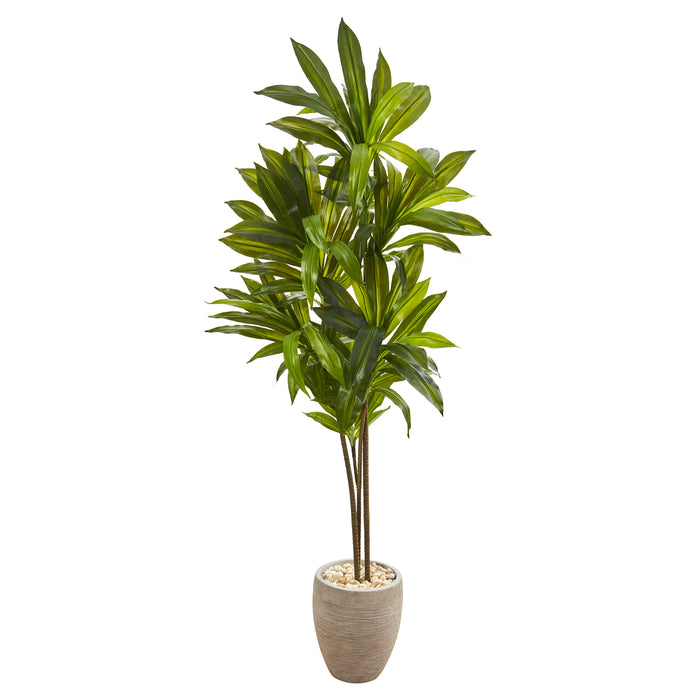 68” DRACAENA ARTIFICIAL PLANT IN SAND COLORED PLANTER (REAL TOUCH)