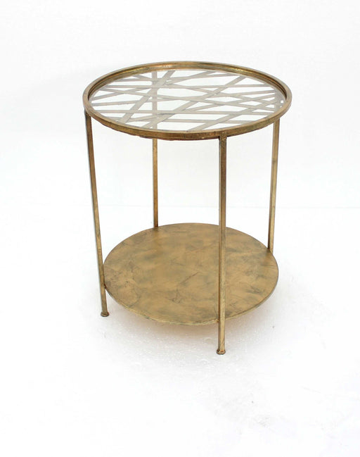 HYGGE CAVE | GOLD ROUND SIDE TABLE