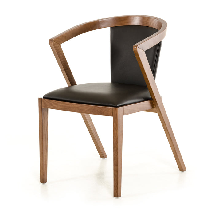 HYGGE CAVE | WALNUT WOOD AND LEATHERETTE DINING CHAIR