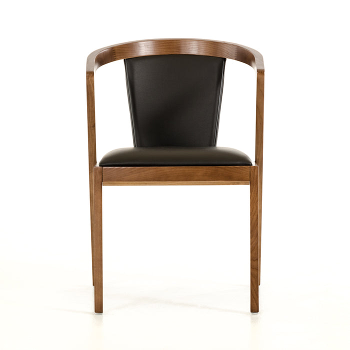 HYGGE CAVE | WALNUT WOOD AND LEATHERETTE DINING CHAIR