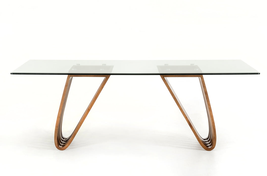 HYGGE CAVE | WALNUT WOOD AND GLASS DINING TABLE