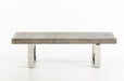 HYGGE CAVE | GREY BRUSH VENEER AND STAINLESS STEEL BENCH