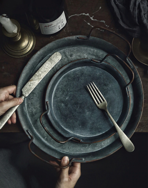 HYGGE CAVE | Nordic Metal Serving Tray, Minimalistic Danish Style