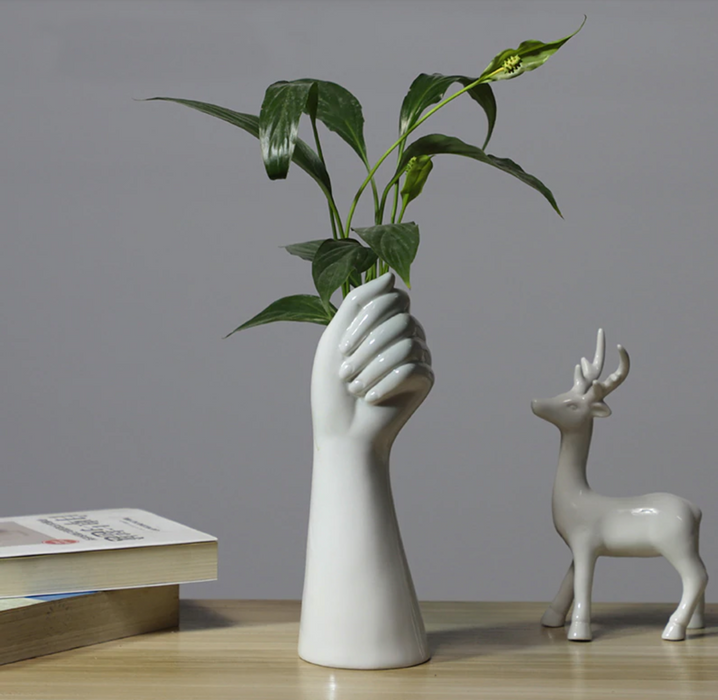 HYGGE CAVE | White Hand Single Stem Flower Vase beautiful nordic sex